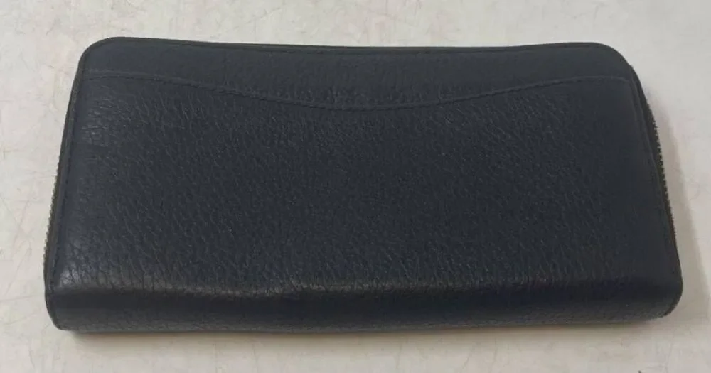 Kate Spade New York Black Pebbled Leather Zip Around Continental Wallet